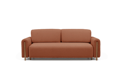 Arcadova 3 Seater Storage Sleeper Sofa - Rust Brown