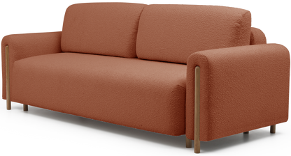 Arcadova 3 Seater Storage Sleeper Sofa - Rust Brown