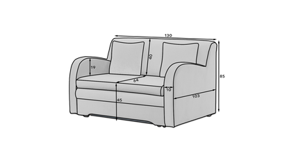 Ario Condo Style 2 Seater Storage Sleeper Sofa - Beige