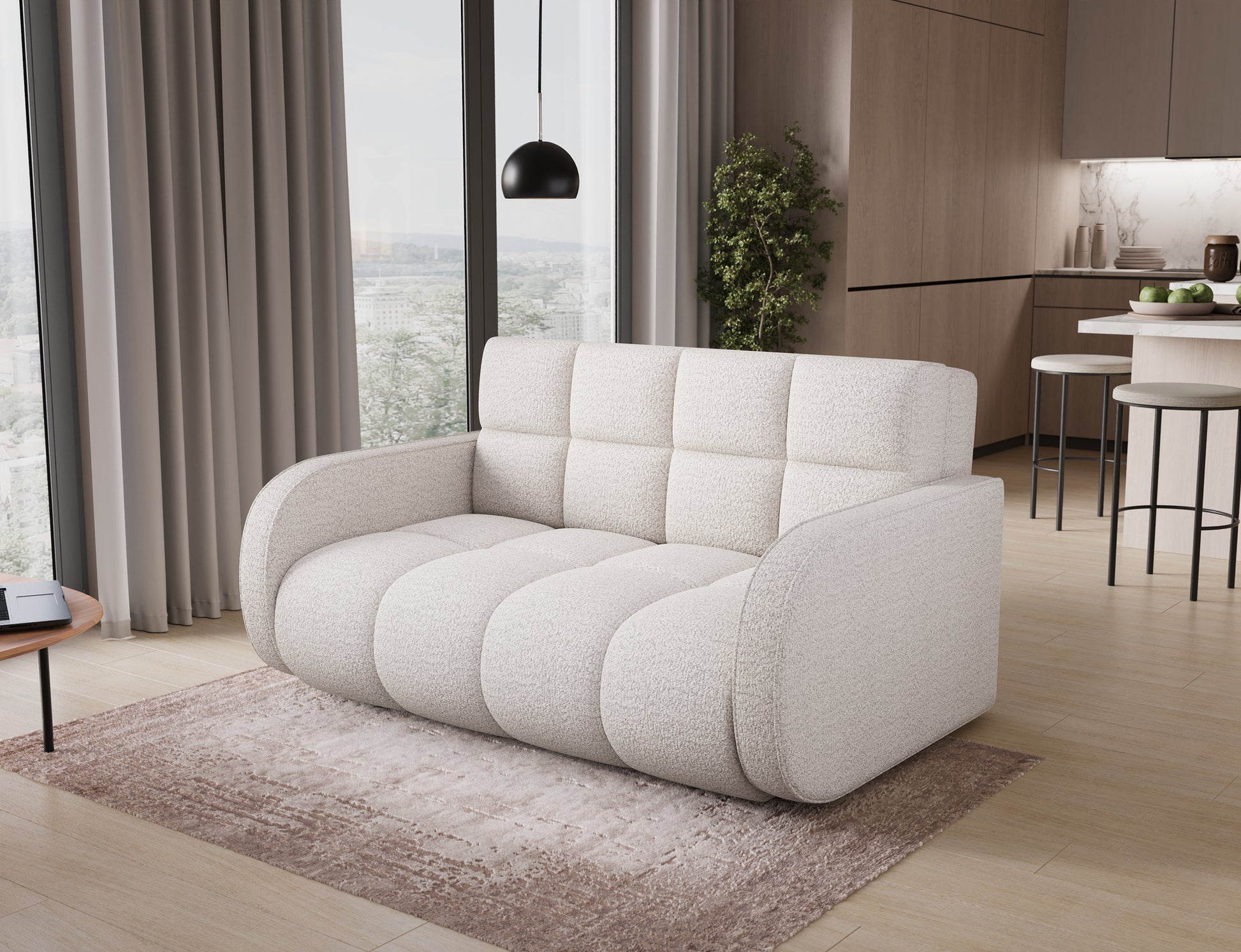 ReForm Creative Home Deverio 3 Seater Condo Size Storage Sleeper Sofa - White-Free Delivery-USA & CANADA