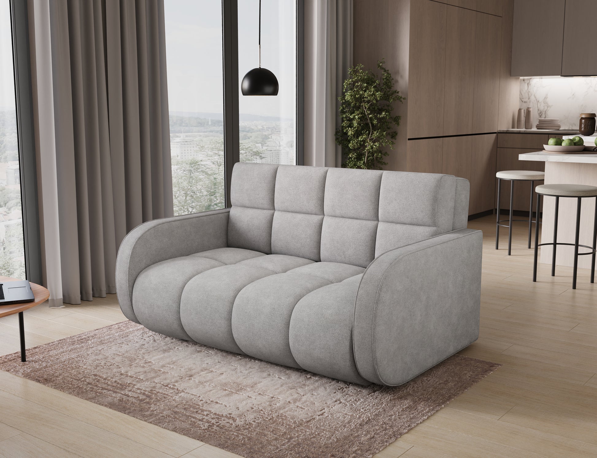 ReForm Creative Home Deverio 3 Seater Condo Size Storage Sleeper Sofa - Light Grey-Free Delivery-USA & CANADA