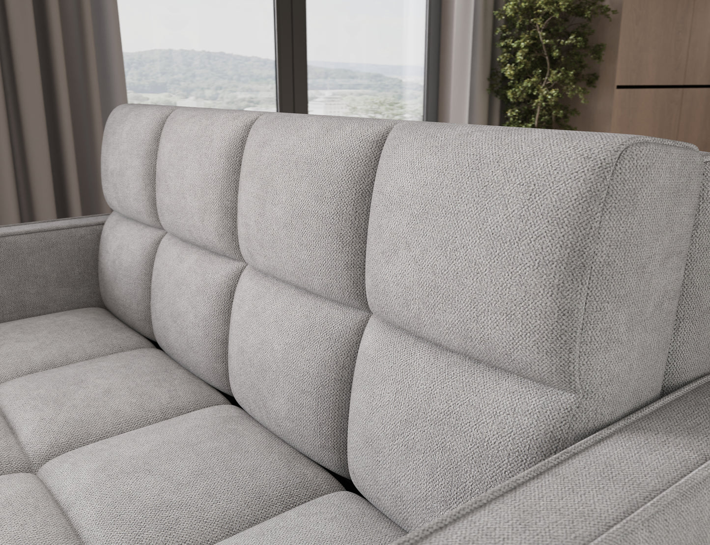 Deverio 3 Seater Condo Size Storage Sleeper Sofa - Light Grey