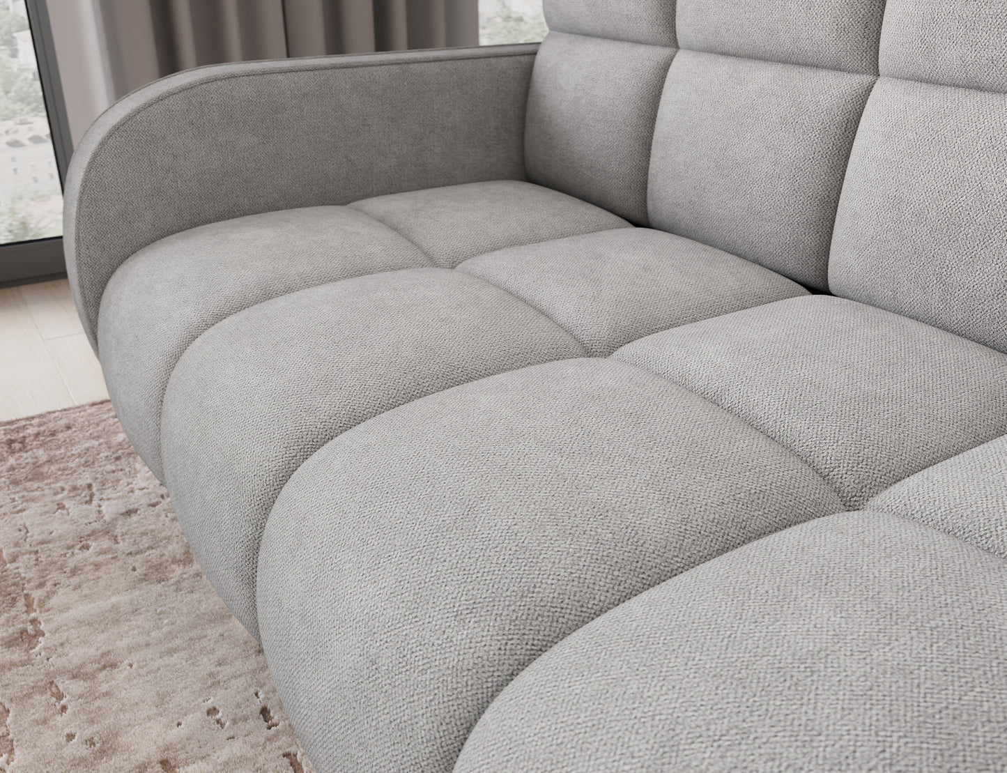 Deverio 3 Seater Condo Size Storage Sleeper Sofa - Light Grey