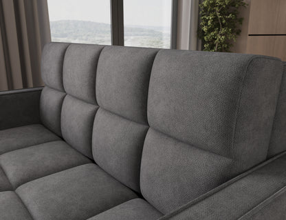 Deverio 3 Seater Condo Size Storage Sleeper Sofa - Dark Grey