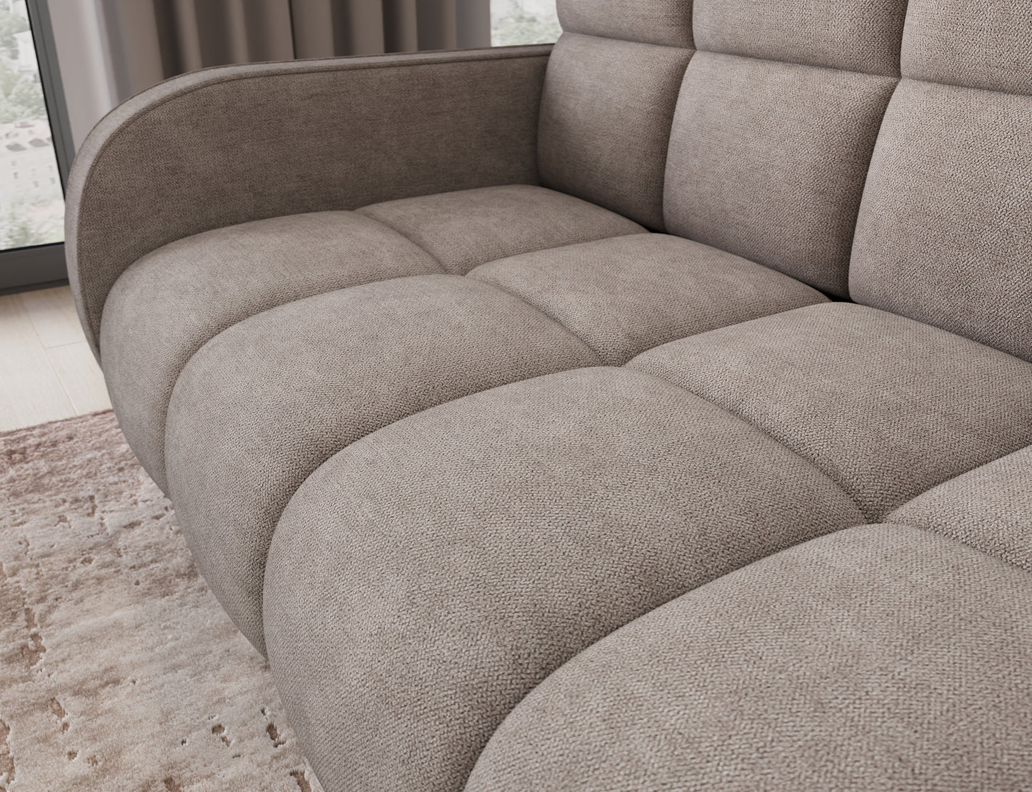 Deverio 3 Seater Condo Size Storage Sleeper Sofa - Mocha Brown
