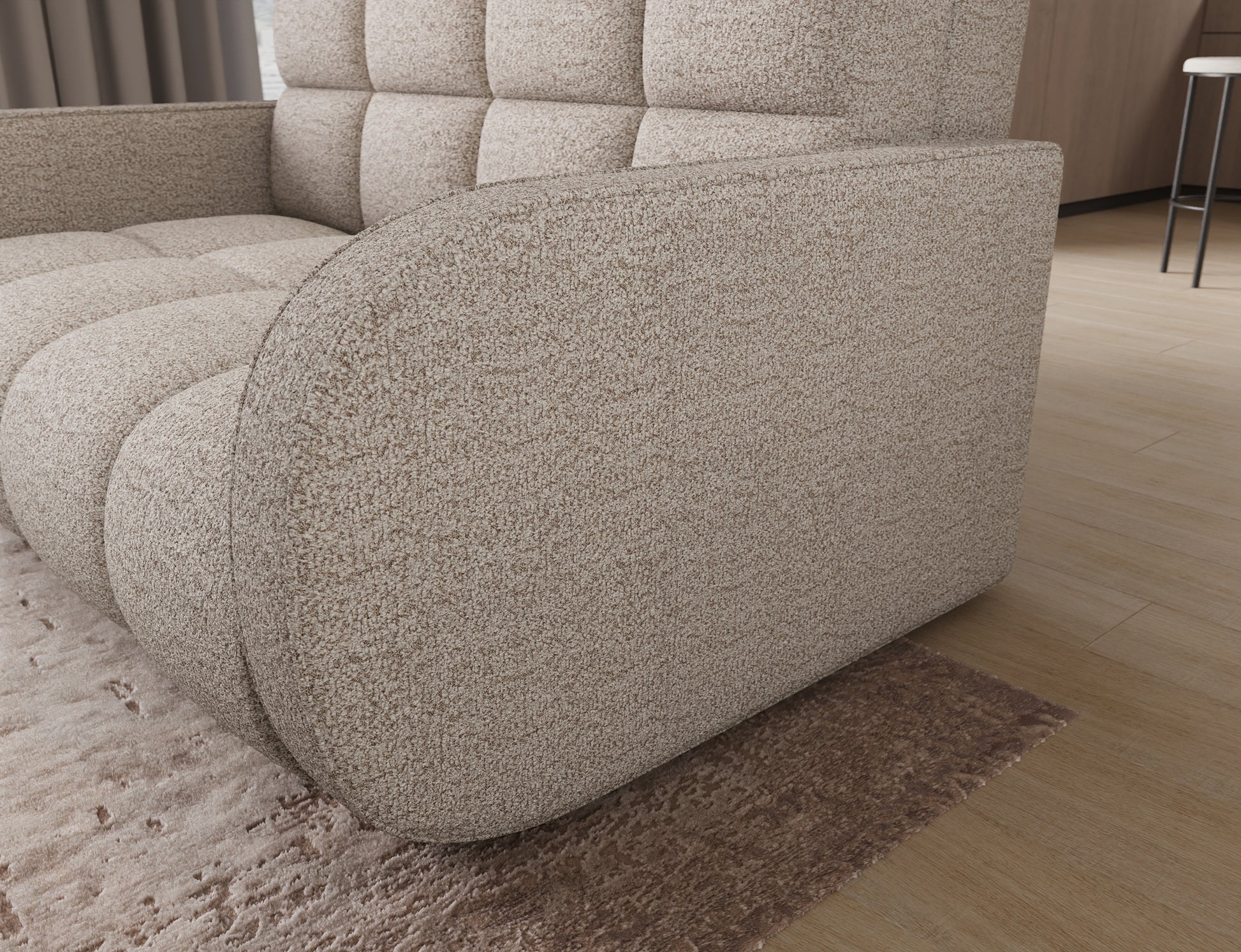ReForm Creative Home Deverio 3 Seater Condo Size Storage Sleeper Sofa - Beige-Free Delivery-USA & CANADA