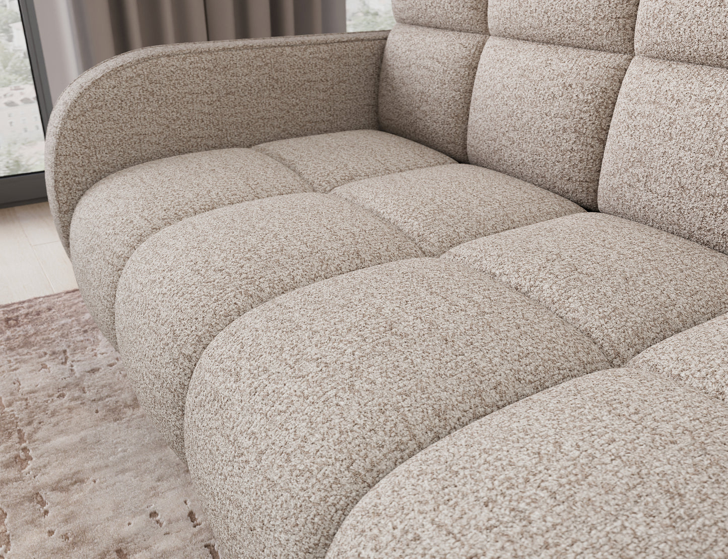 Deverio 3 Seater Condo Size Storage Sleeper Sofa - Beige