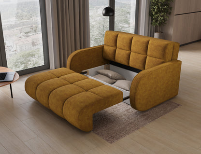 eForm Creative Home Deverio 3 Seater Condo Size Storage Sleeper Sofa - Mustard-Free Delivery-USA & CANADA