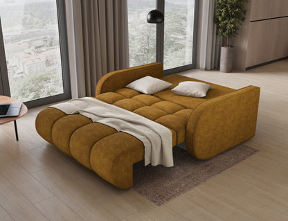 eForm Creative Home Deverio 3 Seater Condo Size Storage Sleeper Sofa - Mustard-Free Delivery-USA & CANADA