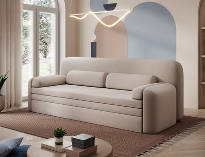 Elioss 3 Seater Storage Sleeper Sofa - Beige