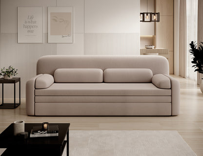 Elioss 3 Seater Storage Sleeper Sofa - Beige