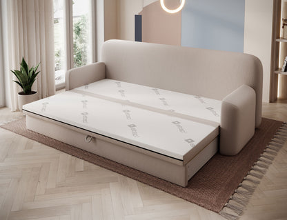 Elioss 3 Seater Storage Sleeper Sofa - Beige