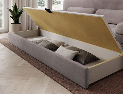 Elioss 3 Seater Storage Sleeper Sofa - Fudge Brown