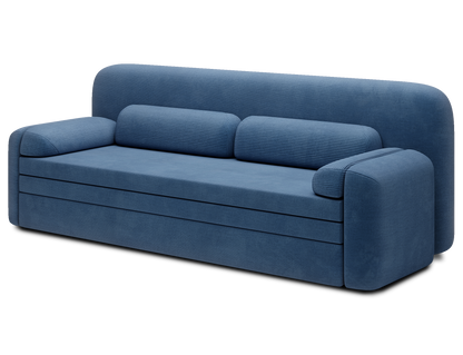 Elioss 3 Seater Storage Sleeper Sofa - Blue