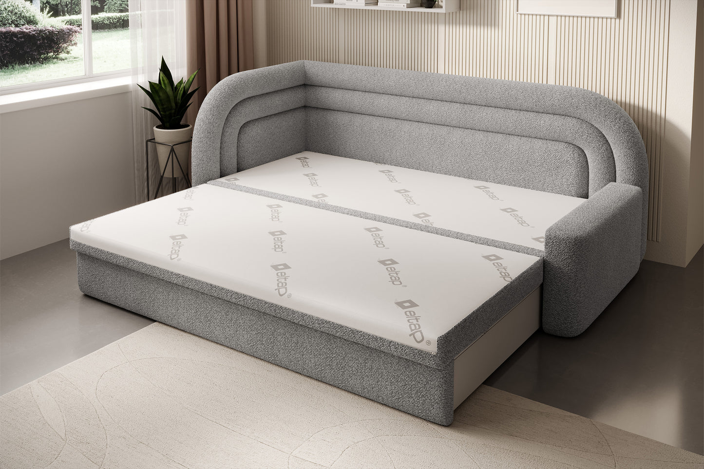 Fabillo Storage Sleeper Sofa - Light Grey