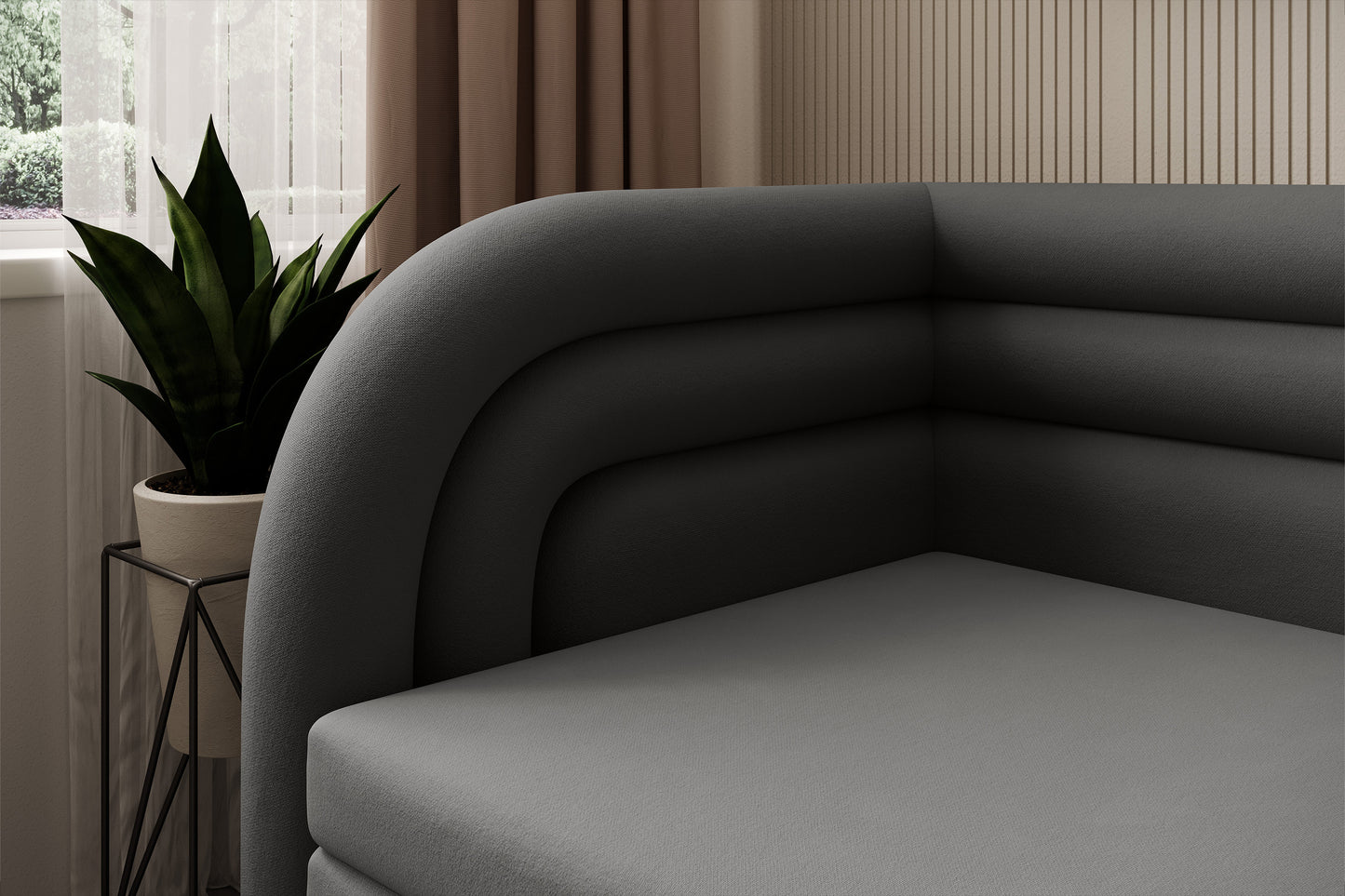 Fabillo Storage Sleeper Sofa - Dark Grey