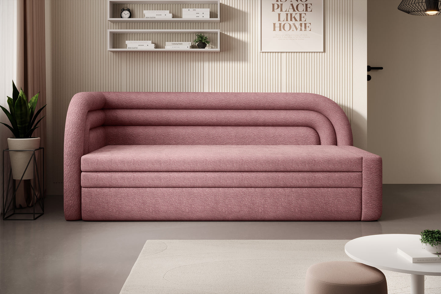 Fabillo Storage Sleeper Sofa - Blush