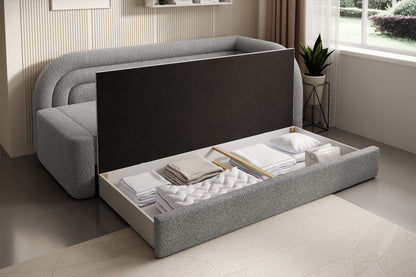Fabillo Storage Sleeper Sofa - Light Grey