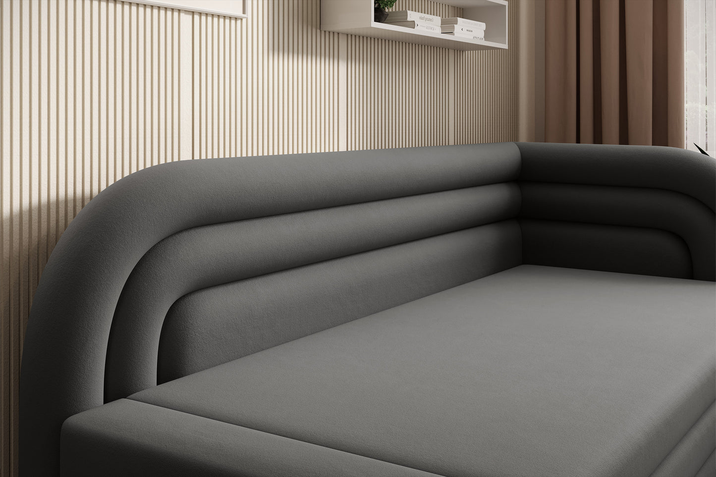 Fabillo Storage Sleeper Sofa - Dark Grey