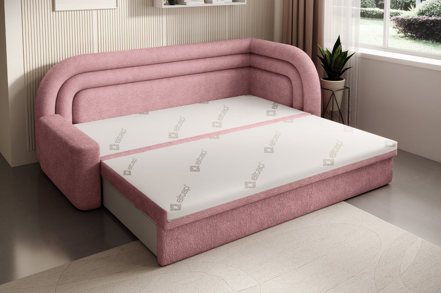 Fabillo Storage Sleeper Sofa - Blush