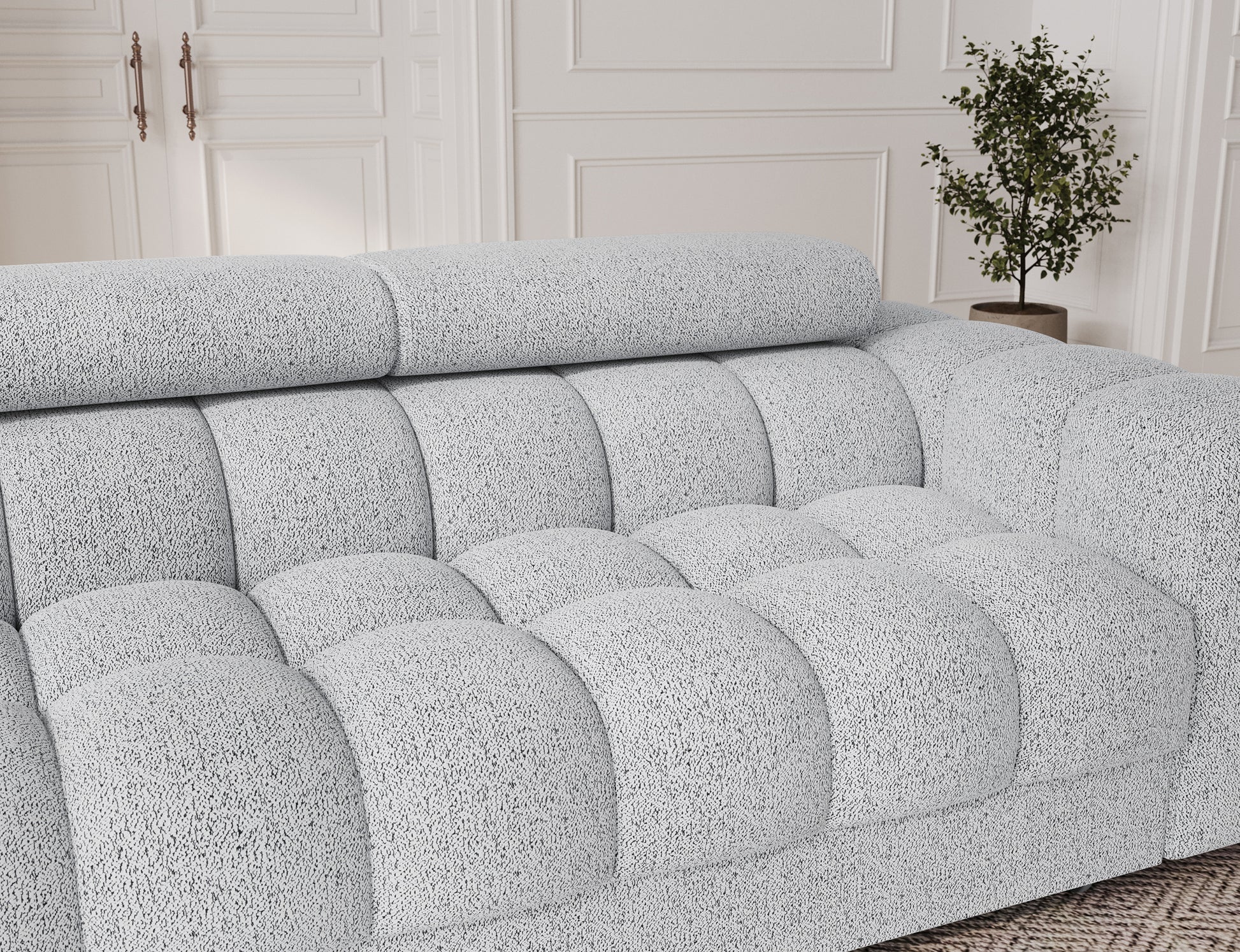 ReForm Creative Home Festello 3 Seater Sleeper Chaise Sofa - Light Grey-Free Delivery-USA & CANADA