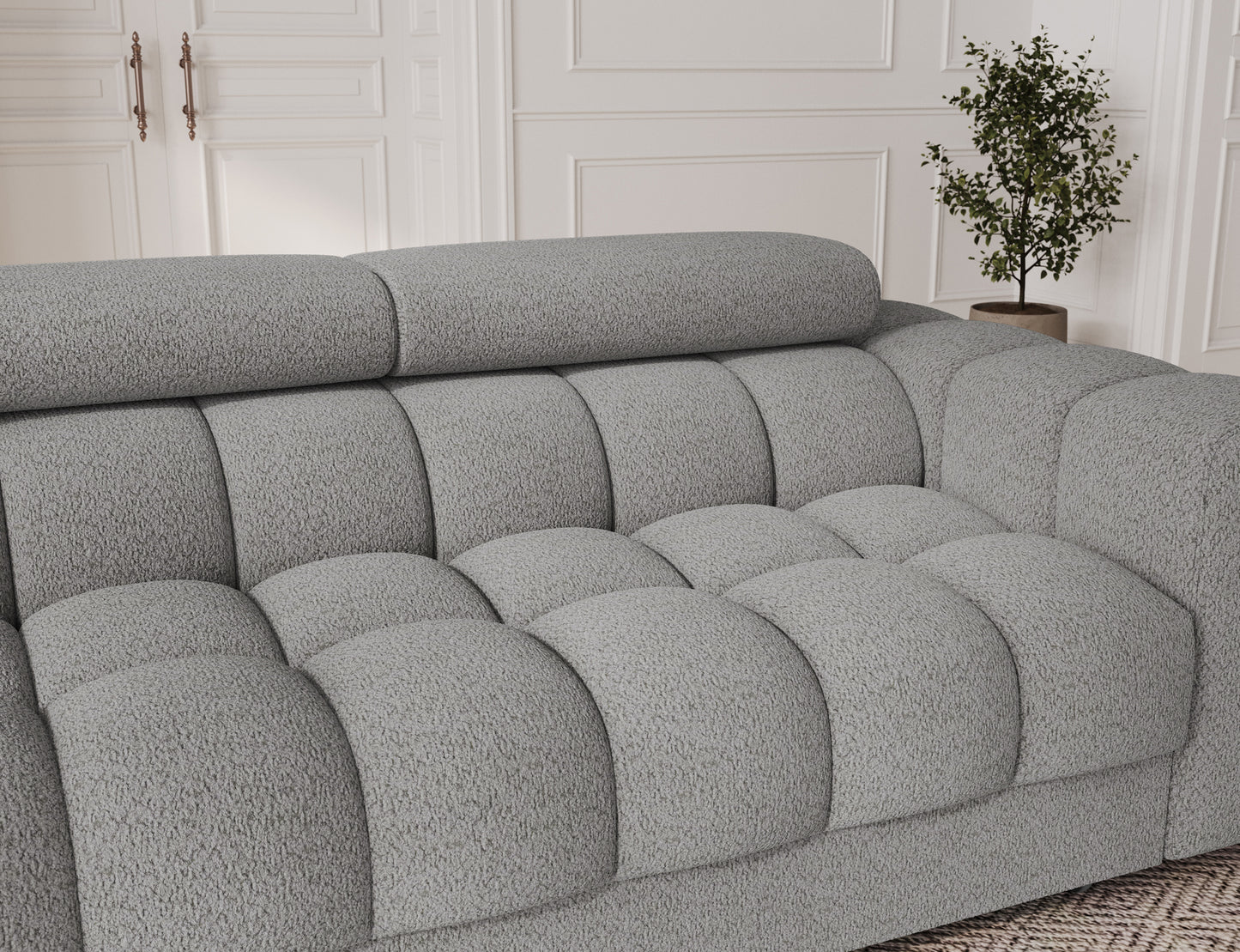 Festello 3 Seater Sleeper Chaise Sofa - Grey