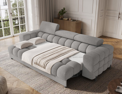 ReForm Creative Home Festello 3 Seater Sleeper Chaise Sofa - Grey-Free Delivery-USA & CANADA
