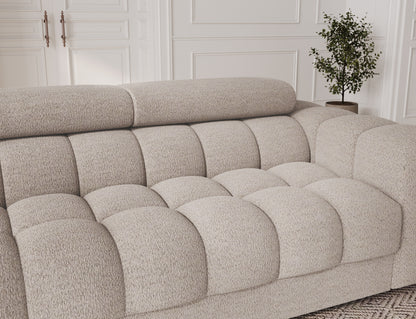 Festello 3 Seater Sleeper Chaise Sofa - Beige