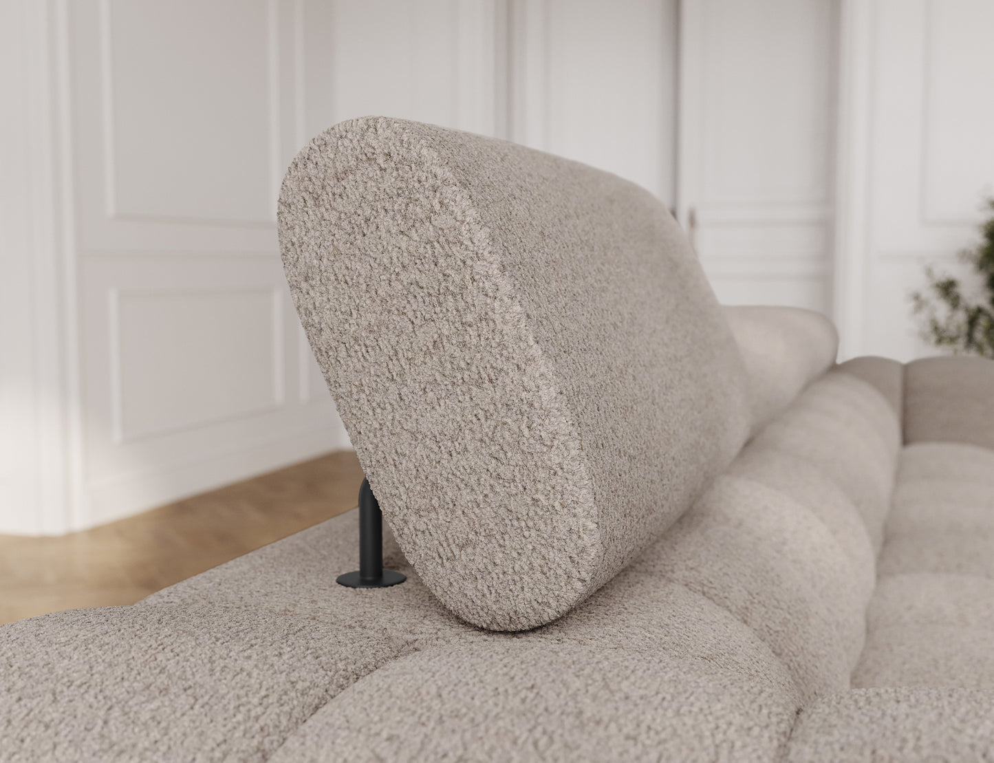 Festello 3 Seater Sleeper Chaise Sofa - Beige