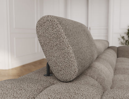 Festello 3 Seater Sleeper Chaise Sofa - Brown