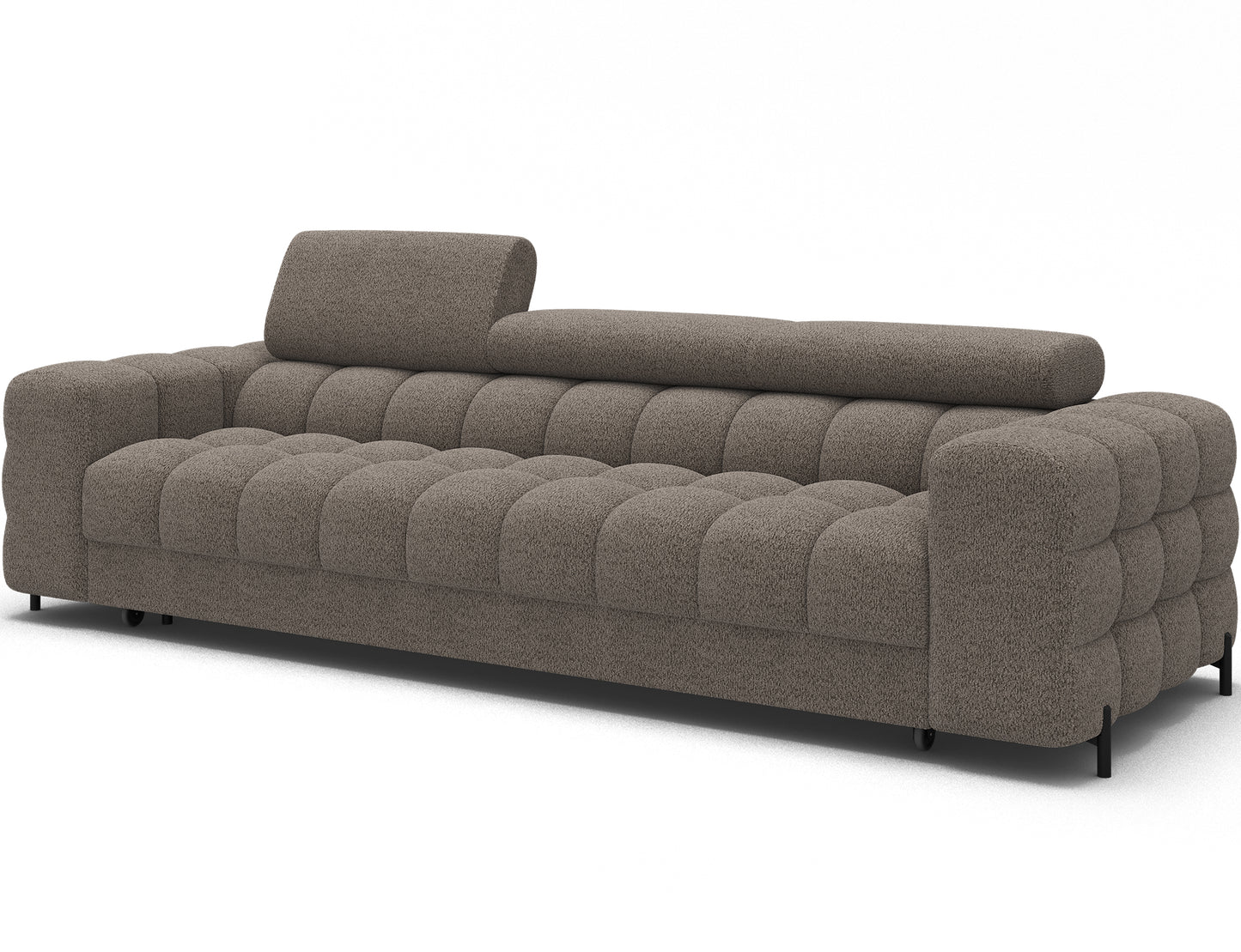 Festello 3 Seater Sleeper Chaise Sofa - Brown