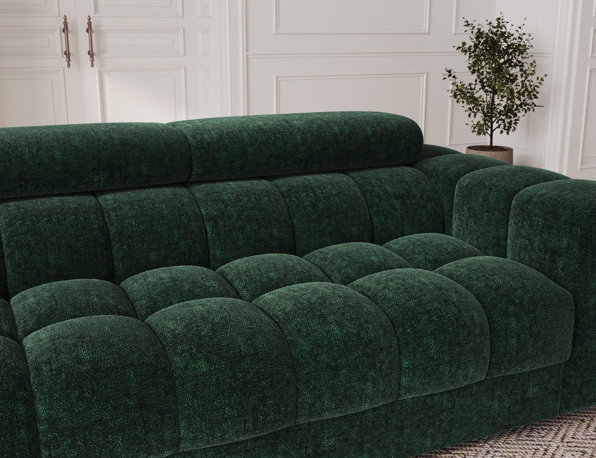 ReForm Creative Home Festello 3 Seater Sleeper Chaise Sofa - Emerald Green-Free Delivery-USA & CANADA