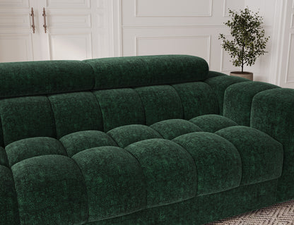 ReForm Creative Home Festello 3 Seater Sleeper Chaise Sofa - Emerald Green-Free Delivery-USA & CANADA