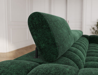 Festello 3 Seater Sleeper Chaise Sofa - Emerald Green