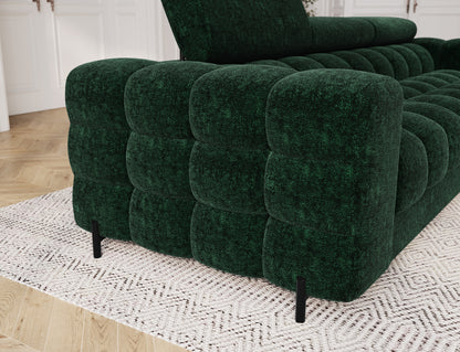 Festello 3 Seater Sleeper Chaise Sofa - Emerald Green