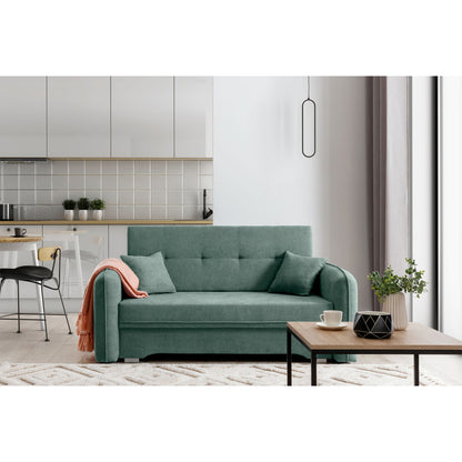 Laine Condo Style 2 Seater Storage Sleeper Sofa - Jade Green