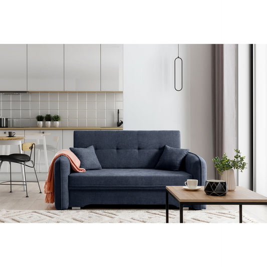Laine Condo Style 2 Seater Storage Sleeper Sofa - Navy Blue