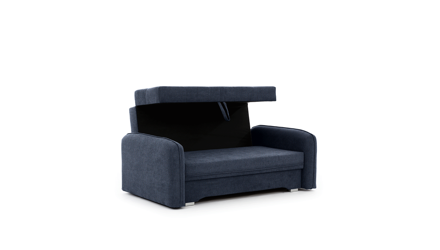 Laine Condo Style 2 Seater Storage Sleeper Sofa - Navy Blue