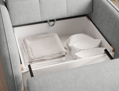 Laine Condo Style 1 Seater Storage Sleeper Sofa - Light Grey