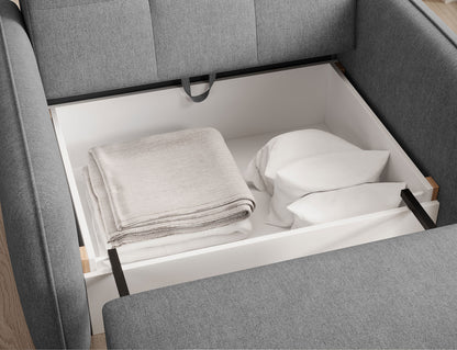 Laine Condo Style 1 Seater Storage Sleeper Sofa - Medium Grey