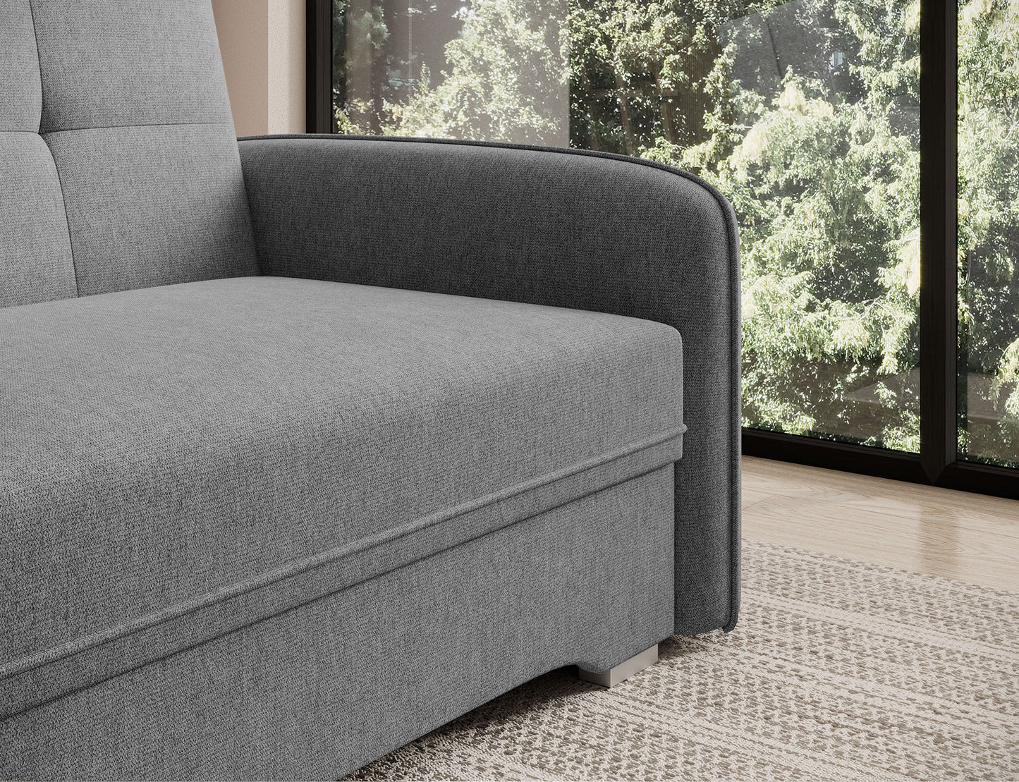 Laine Condo Style 1 Seater Storage Sleeper Sofa - Medium Grey