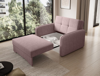 Laine Condo Style 1 Seater Storage Sleeper Sofa - Blush