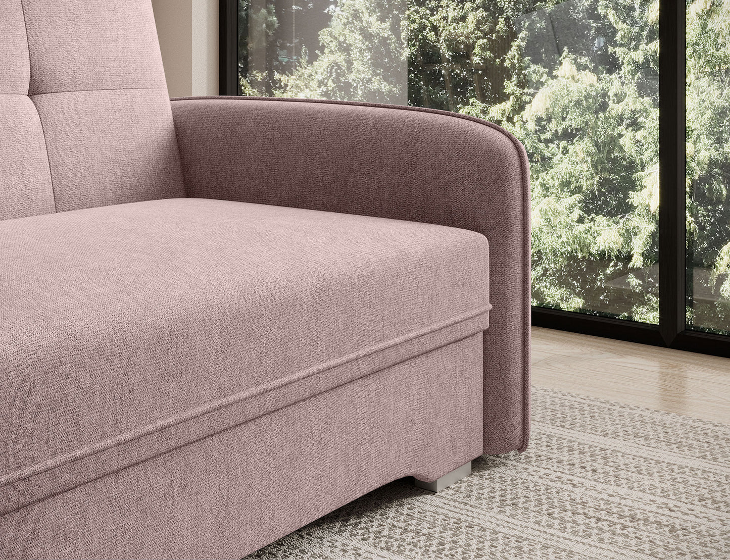 Laine Condo Style 1 Seater Storage Sleeper Sofa - Blush