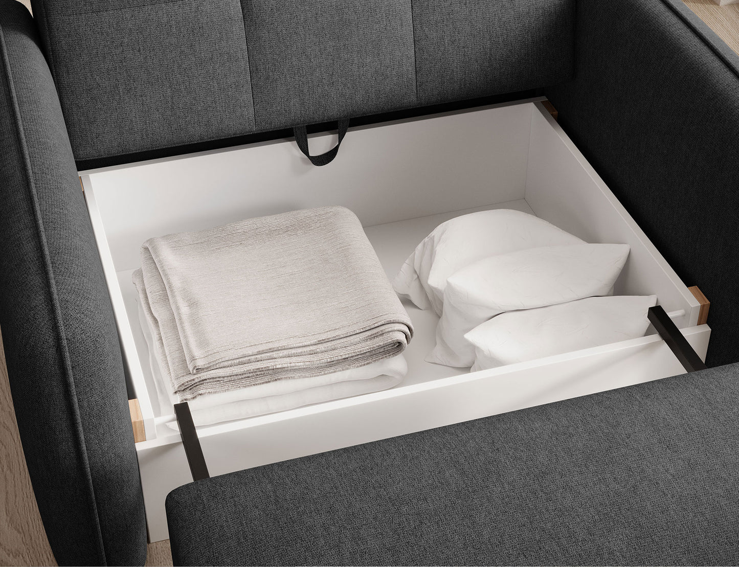 Laine Condo Style 1 Seater Storage Sleeper Sofa - Black