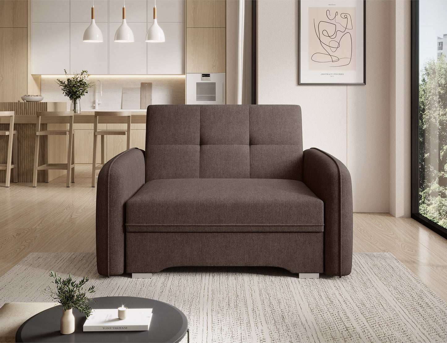 Laine Condo Style 1 Seater Storage Sleeper Sofa - Brown
