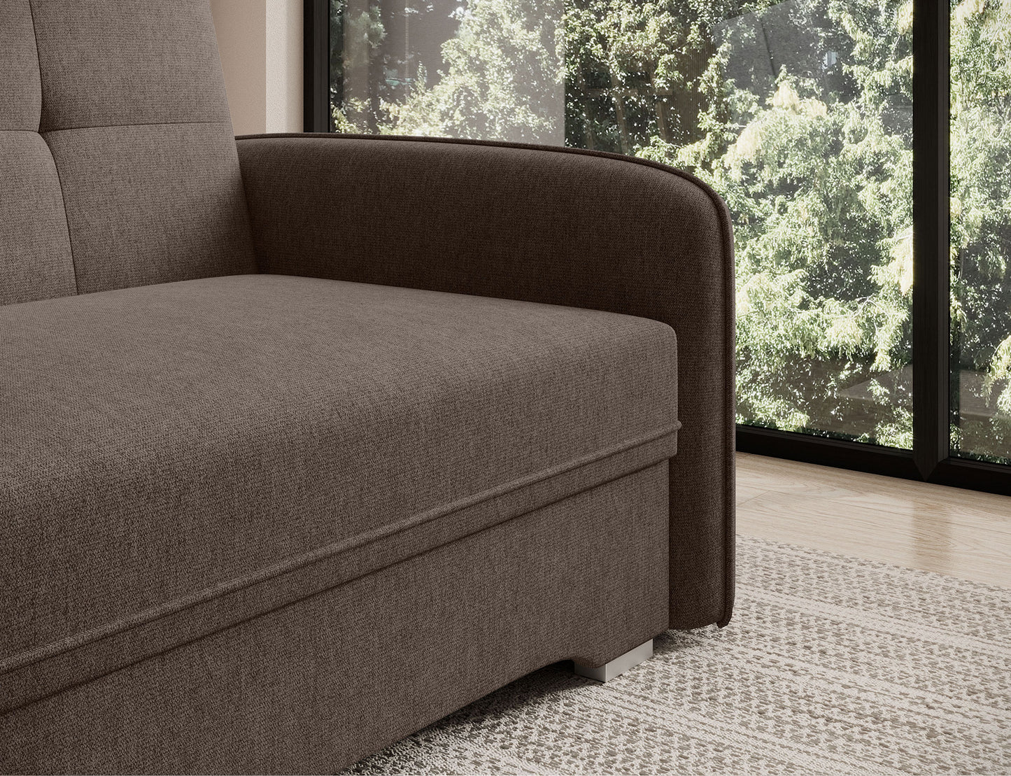 Laine Condo Style 1 Seater Storage Sleeper Sofa - Brown