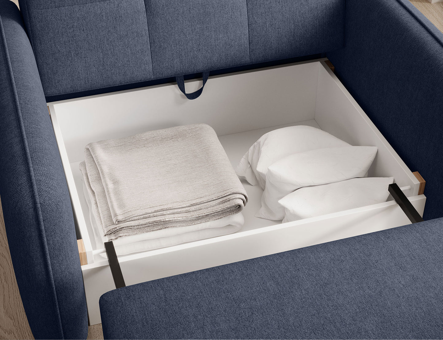 Laine Condo Style 1 Seater Storage Sleeper Sofa - Navy Blue