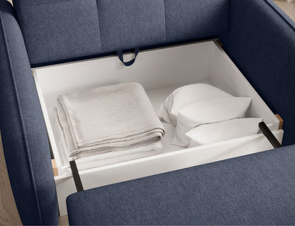 Laine Condo Style 1 Seater Storage Sleeper Sofa - Navy Blue