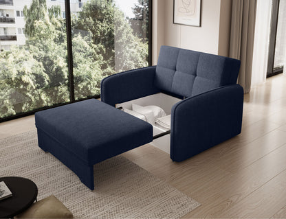 Laine Condo Style 1 Seater Storage Sleeper Sofa - Navy Blue