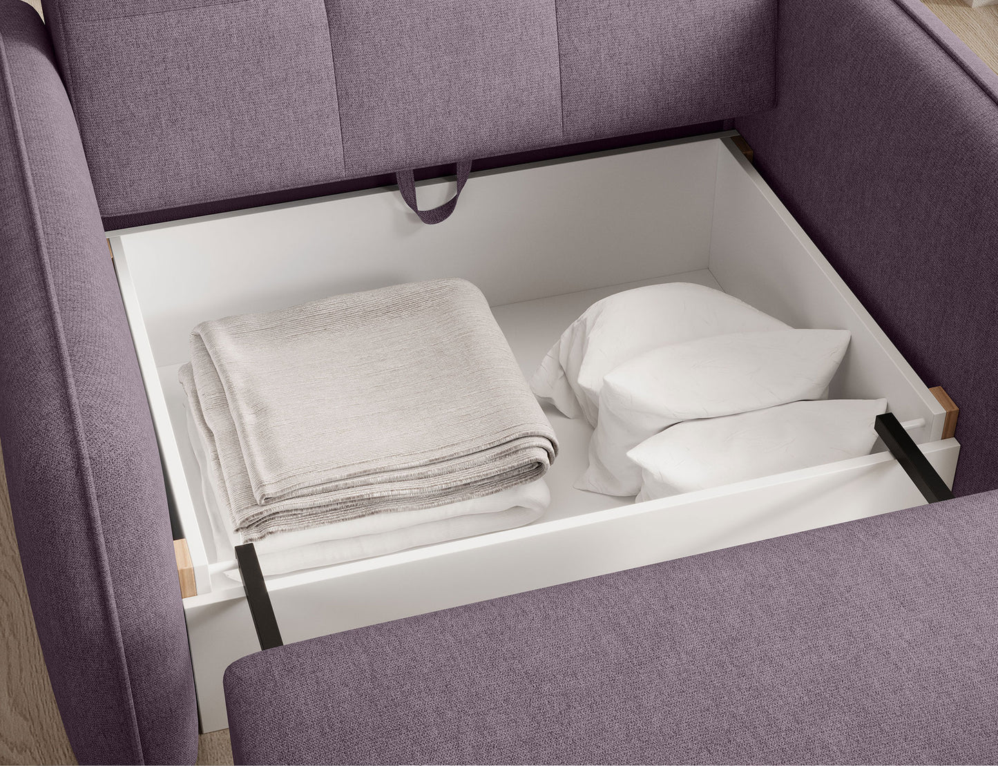 Laine Condo Style 1 Seater Storage Sleeper Sofa - Plum Purple